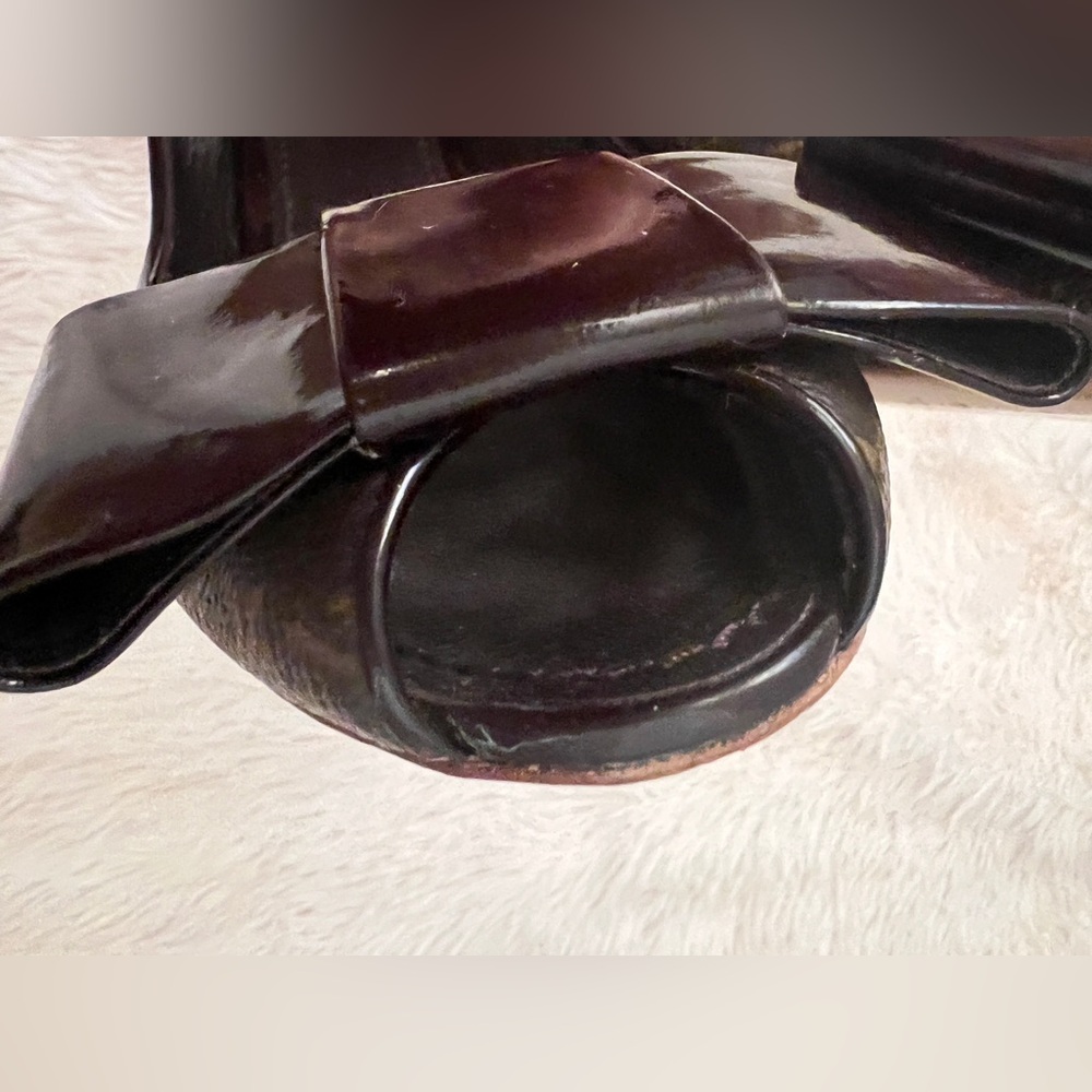 Louis Vuitton Black and Brown Wedge Sandals with Decorative Buckle - Picture 11 of 16